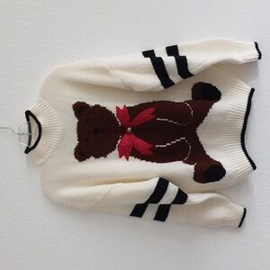 LICORICE Vintage Varsity Teddy Bear Sweater